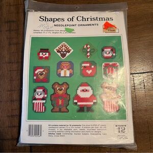 Shapes‎ of Christmas Needlepoint Ornaments 18 different designs Vintage NOS New